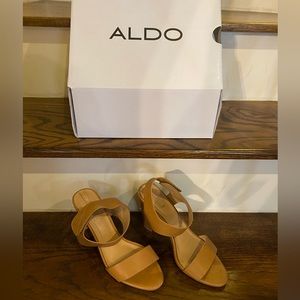 Aldo Cognac Heeled Sandals